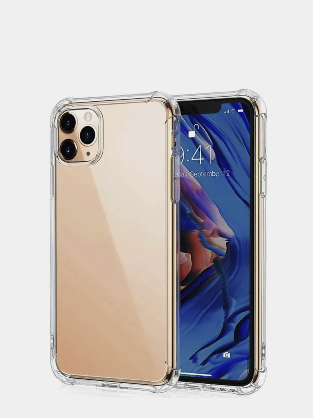 Прозрачный чехол для iPhone 11 pro max/Силиконовый чехол на Айфон 11 про  макс купить по цене 145 ₽ в интернет-магазине Магнит Маркет