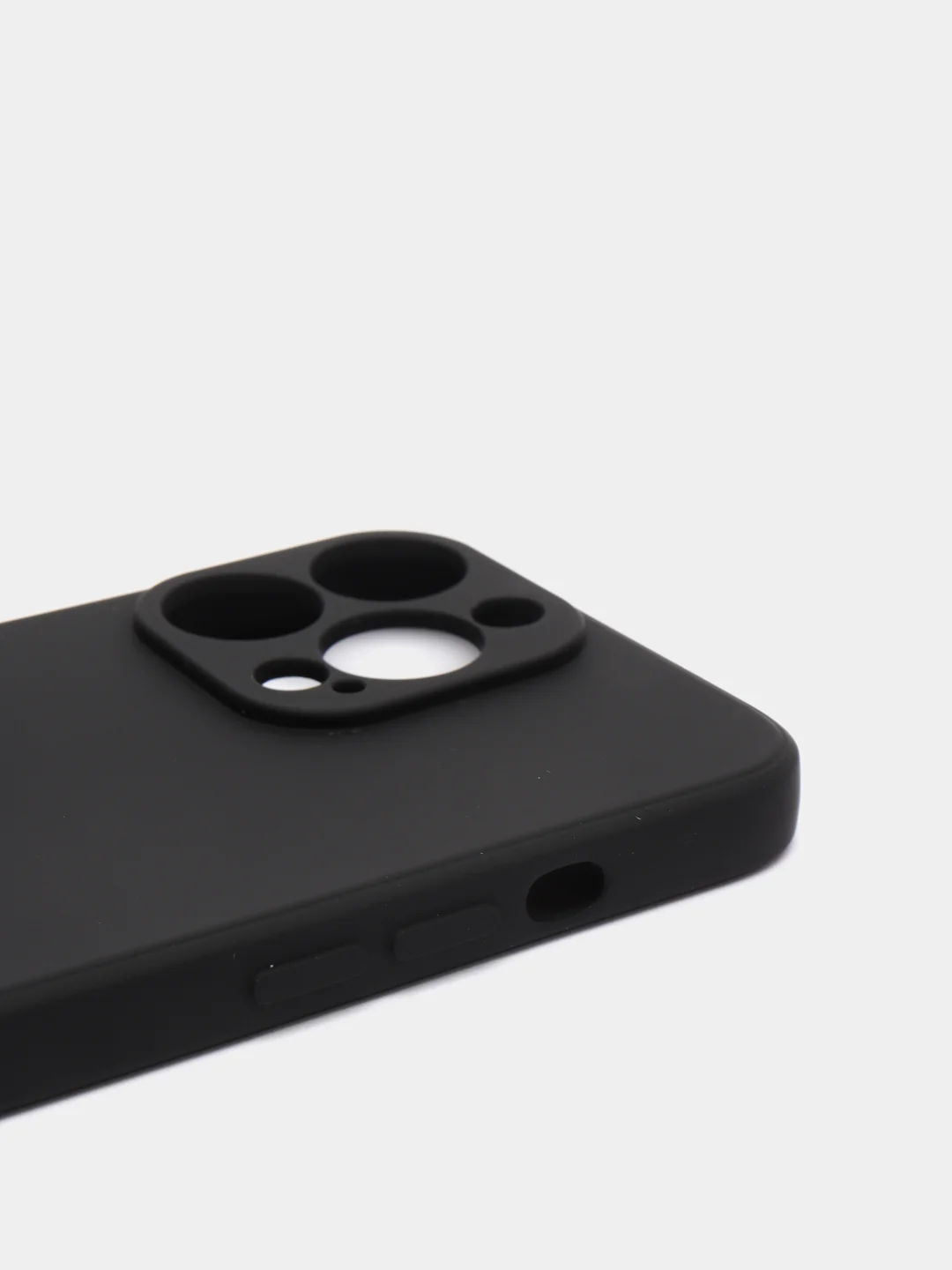 Черный чехол iPhone 13 Pro Max, силиконовый на айфон про макс