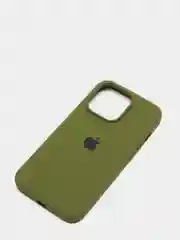 Лесной зеленый чехол Silicone Case для iPhone 13 Pro с закрытым низом