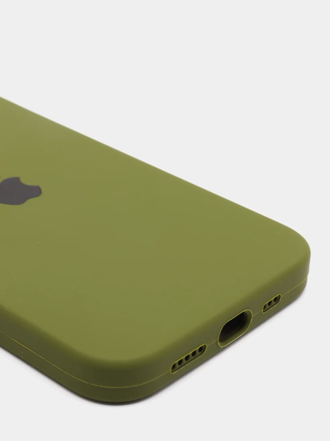 Лесной зеленый чехол Silicone Case для iPhone 13 Pro с закрытым низом