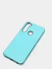 Голубой чехол Xiaomi Redmi Note 8 2019/21 цветной, силиконовый, с глянцевой рамкой (Редми Нот 8)