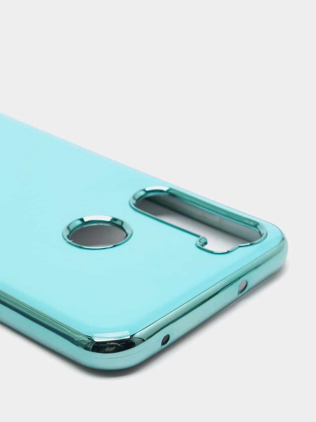Голубой чехол Xiaomi Redmi Note 8 2019/21 цветной, силиконовый, с глянцевой рамкой (Редми Нот 8)