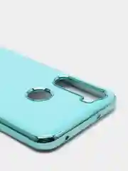 Голубой чехол Xiaomi Redmi Note 8 2019/21 цветной, силиконовый, с глянцевой рамкой (Редми Нот 8)