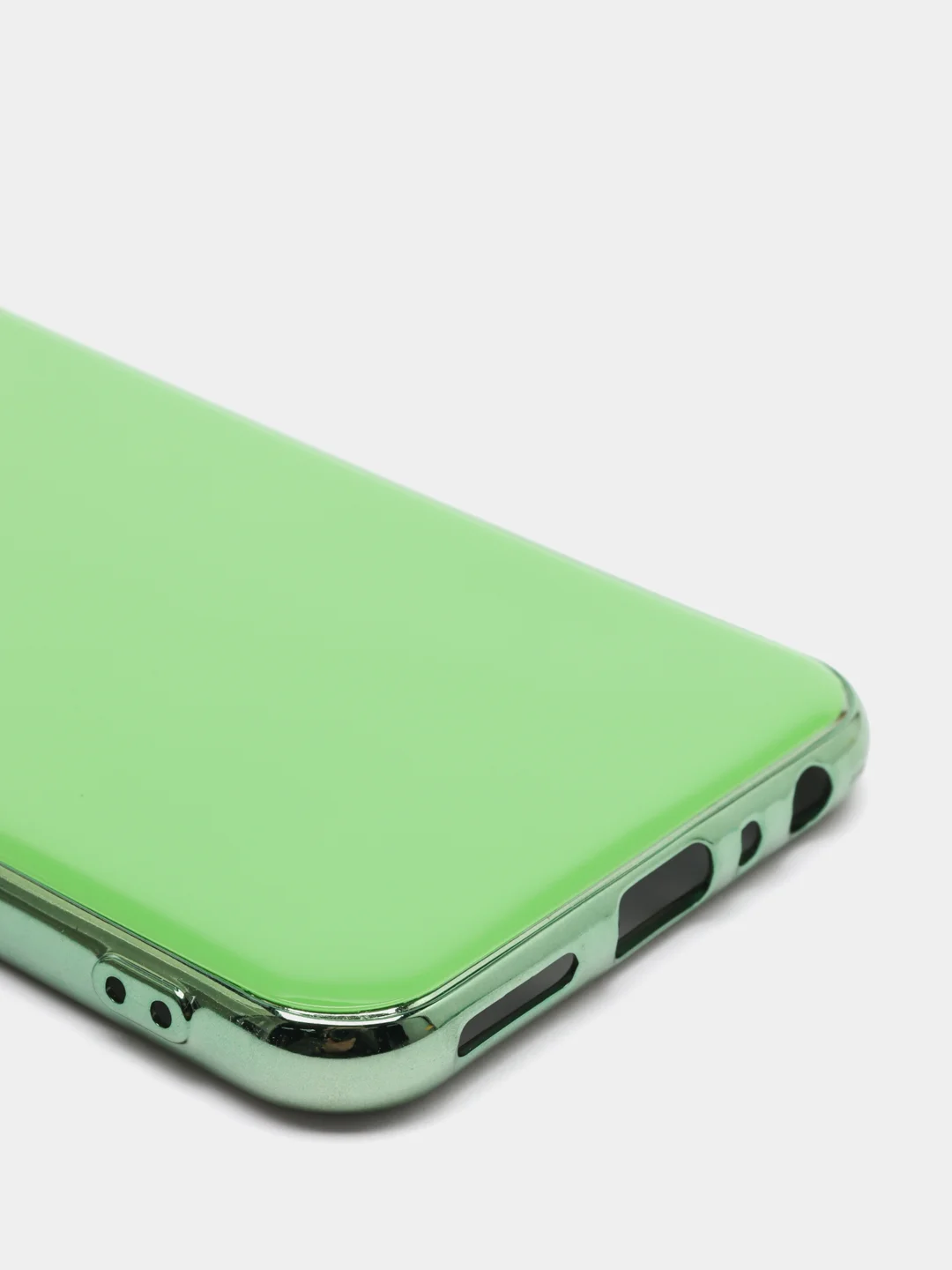 Зеленый чехол Xiaomi Redmi Note 8 2019/21 цветной, силиконовый, с глянцевой рамкой (Редми Нот 8)