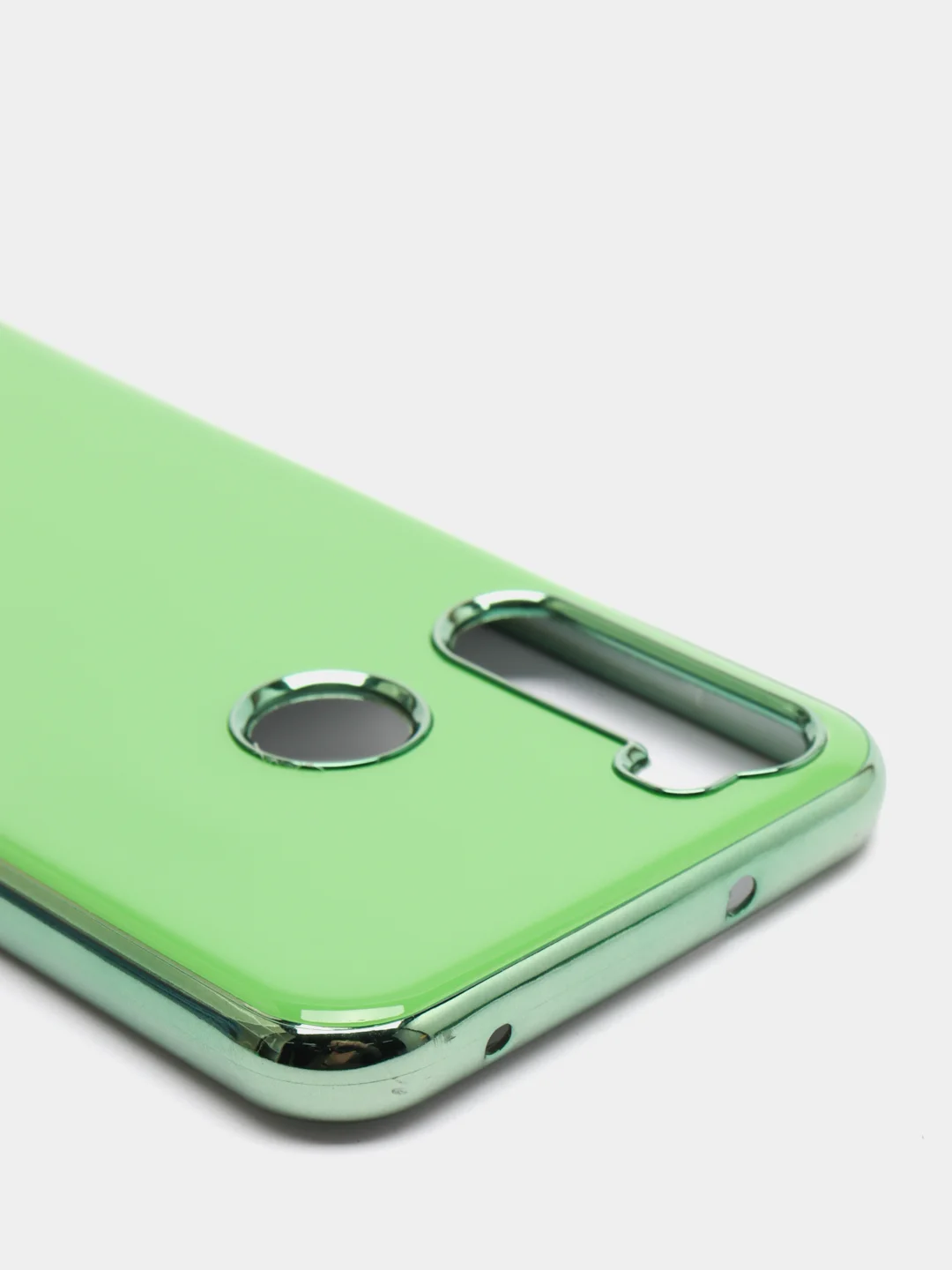 Зеленый чехол Xiaomi Redmi Note 8 2019/21 цветной, силиконовый, с глянцевой рамкой (Редми Нот 8)