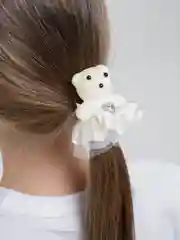 Белый резинка для волос "Мишка"