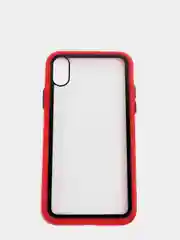 Красный чехол силиконовый на iPhone X / XS с прозрачной задней панелью mobios