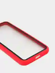 Красный чехол силиконовый на iPhone X / XS с прозрачной задней панелью mobios