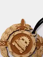 Багровый ароматизатор деревянный для автомобиля "Службы и войска России"