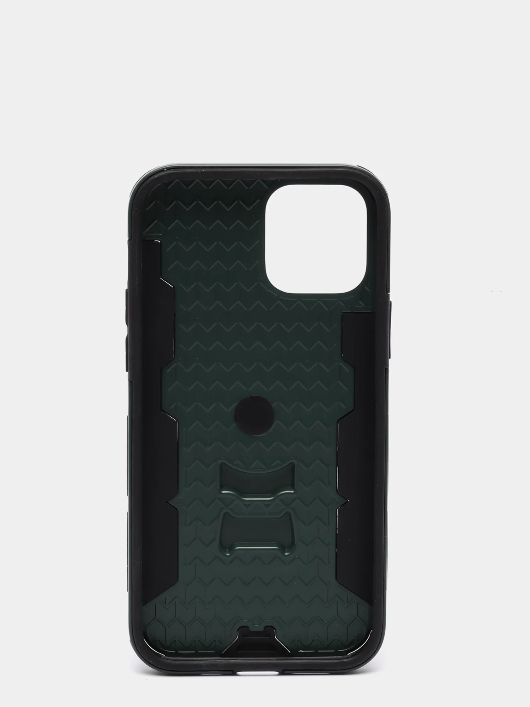 Тёмно-зелёный противоударный чехол с держателем Apple IPhone X/XS, 12, 12Pro, 12Pro Max с защитой камеры
