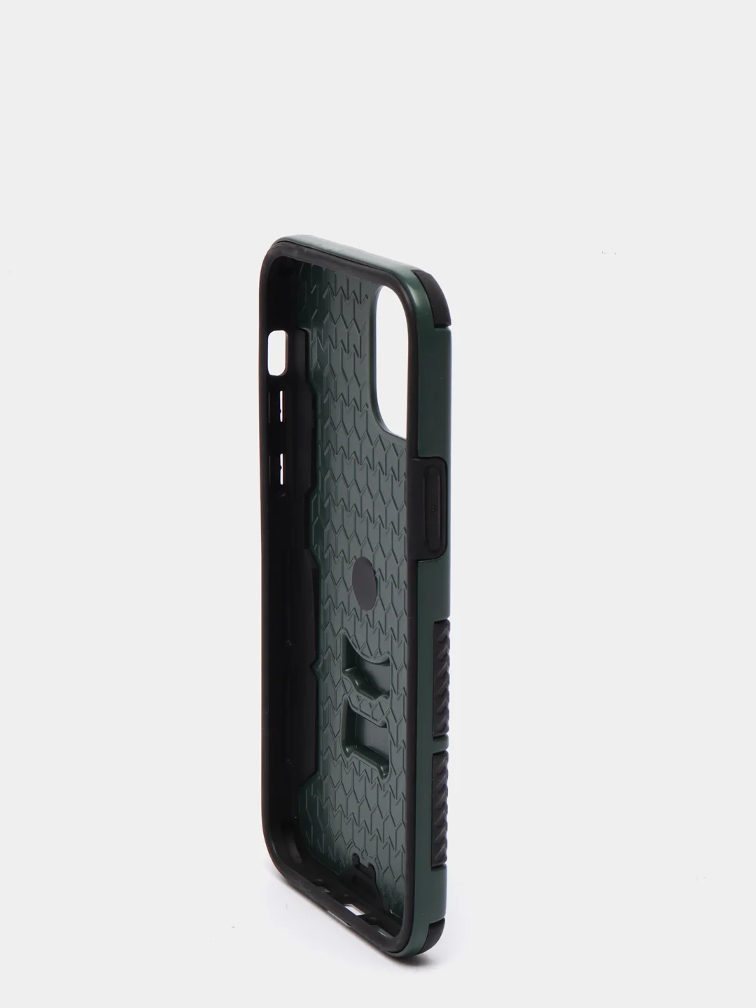Тёмно-зелёный противоударный чехол с держателем Apple IPhone X/XS, 12, 12Pro, 12Pro Max с защитой камеры