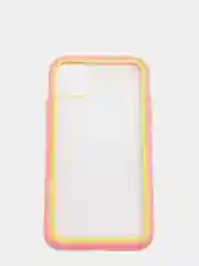 Розовый чехол силиконовый на iPhone 11 Pro с прозрачной задней панелью
