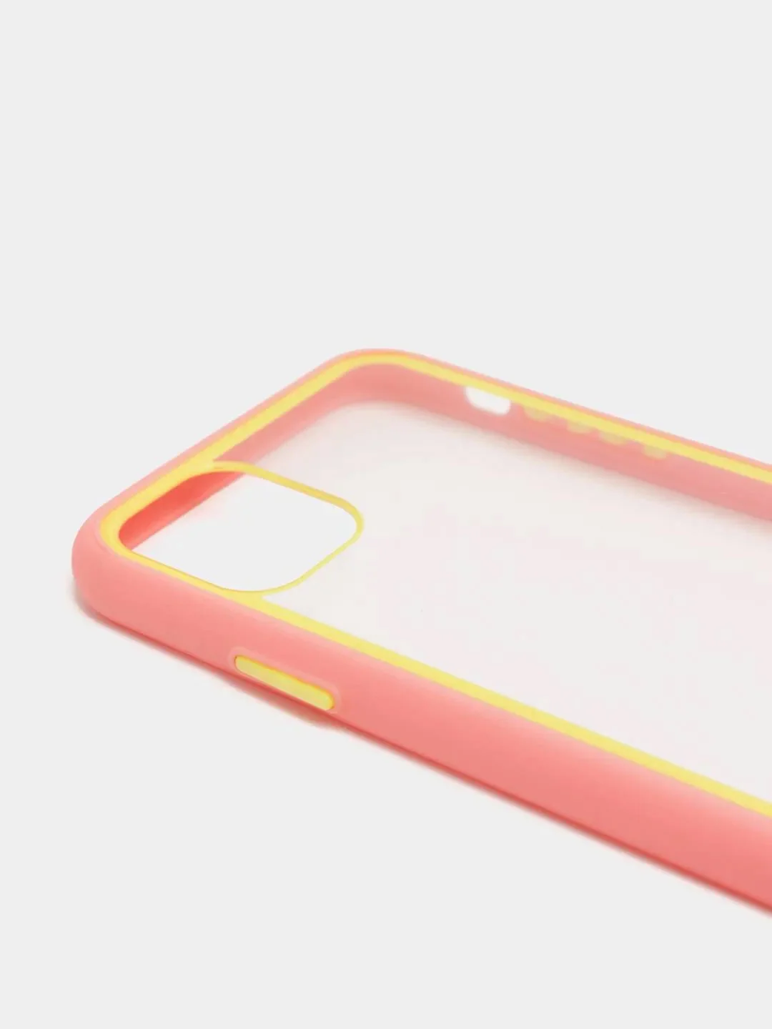 Розовый чехол силиконовый на iPhone 11 Pro с прозрачной задней панелью