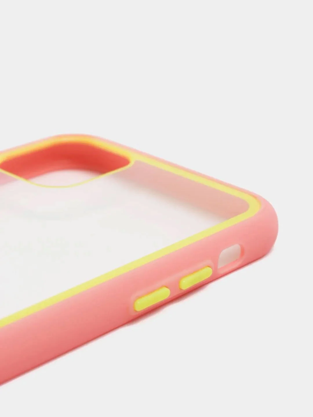 Розовый чехол силиконовый на iPhone 11 Pro с прозрачной задней панелью