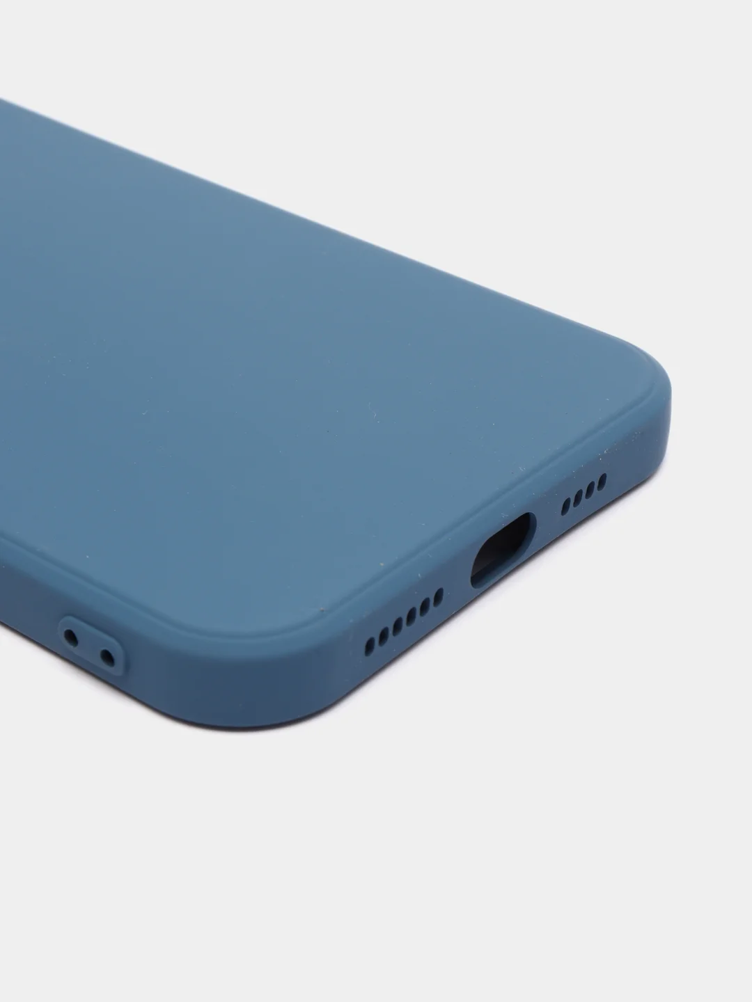 Темно-синий силиконовый чехол с шёлковым покрытием для iPhone 13 Mini, 13 Pro Max