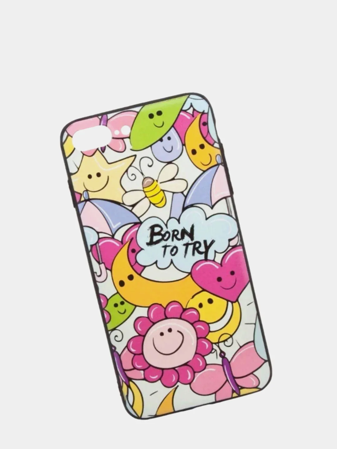 Желтый чехол силиконовый WK Design с принтом для iPhone 7/8; 7plus/8plus; X