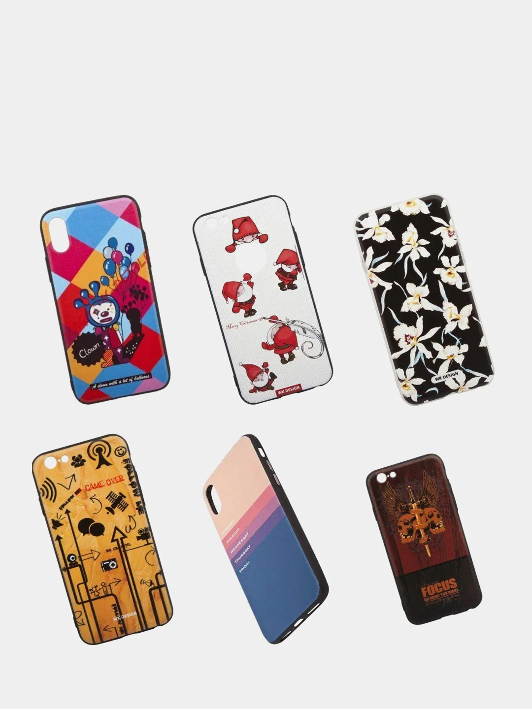 Красный чехол силиконовый WK Design с принтом для iPhone 7/8; 7plus/8plus; X