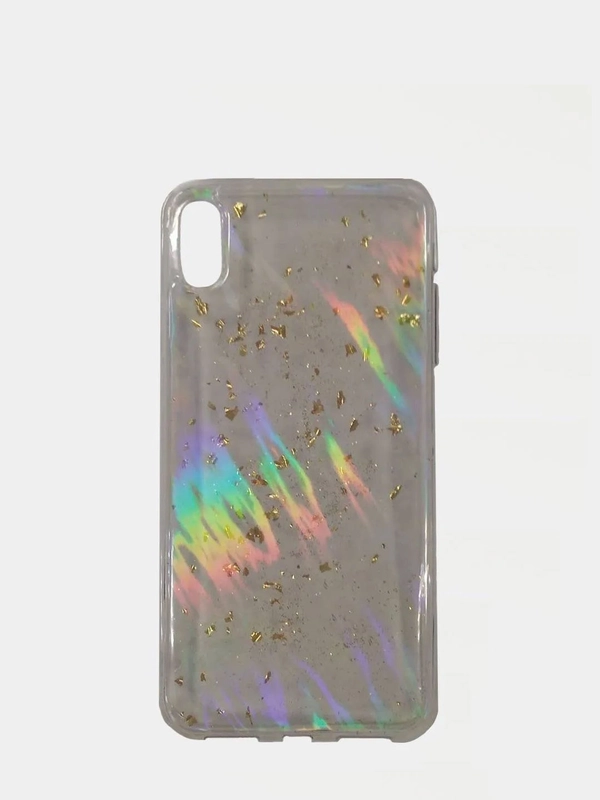 Силиконовый прозрачный чехол с эффектом перелива для iPhone XS Max