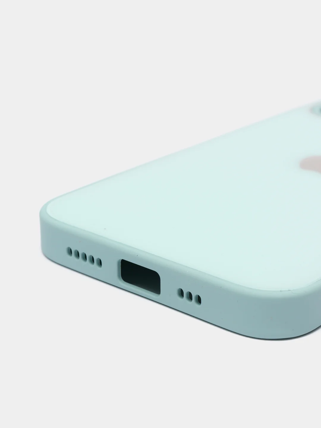 Светло-синий чехол для iPhone 11, 12, 13, 12 Pro Max, 12 Pro, силиконовый, со стеклянной панелью