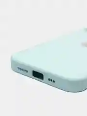 Светло-синий чехол для iPhone 11, 12, 13, 12 Pro Max, 12 Pro, силиконовый, со стеклянной панелью