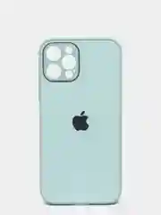 Светло-синий чехол для iPhone 11, 12, 13, 12 Pro Max, 12 Pro, силиконовый, со стеклянной панелью