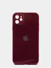 Бордовый чехол для iPhone 11, 12, 13, 12 Pro Max, 12 Pro, силиконовый, со стеклянной панелью