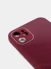 Бордовый чехол для iPhone 11, 12, 13, 12 Pro Max, 12 Pro, силиконовый, со стеклянной панелью