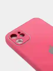 Тёмно-розовый чехол для iPhone 11, 12, 13, 12 Pro Max, 12 Pro, силиконовый, со стеклянной панелью