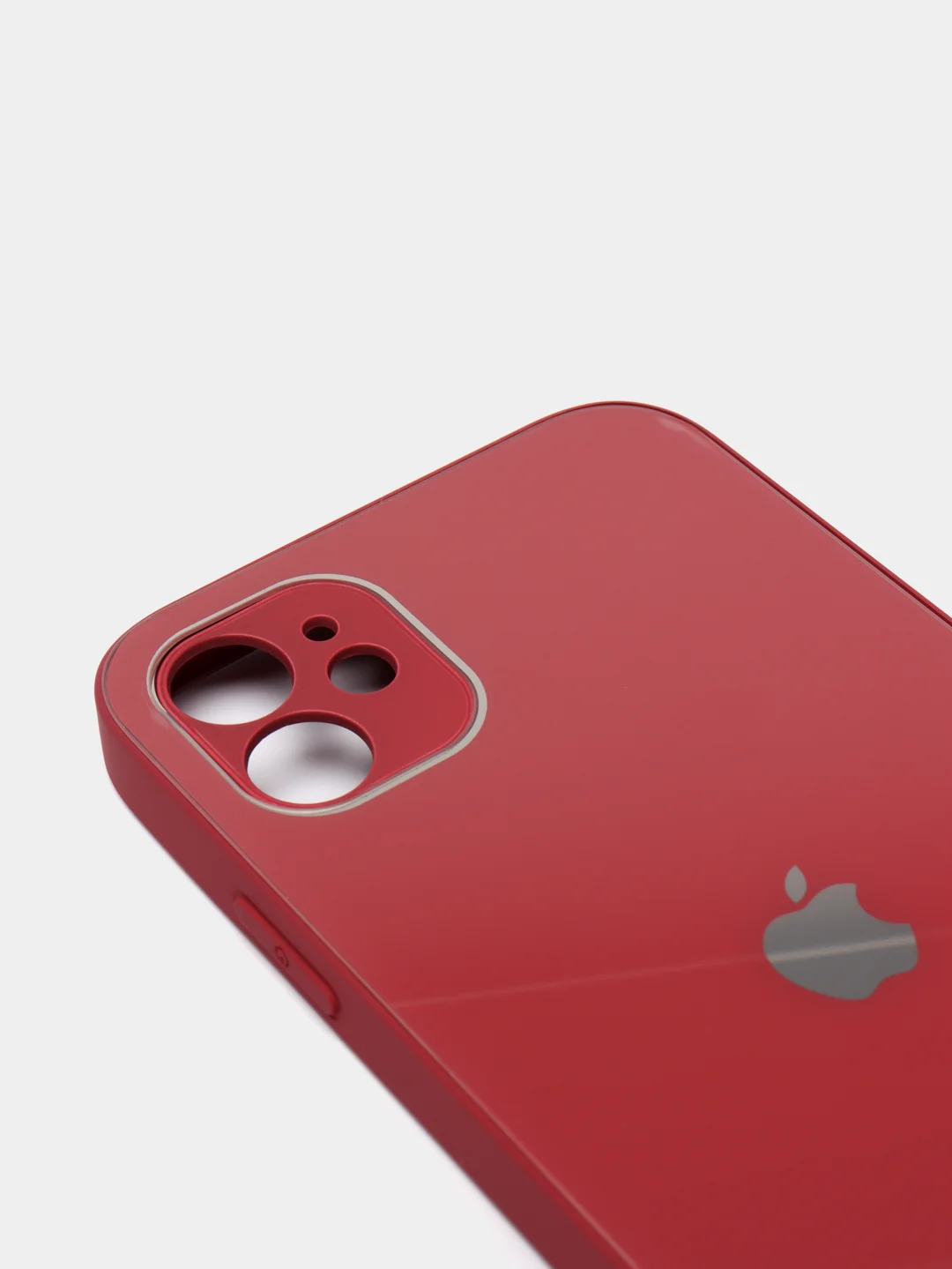 Багровый чехол для iPhone 11, 12, 13, 12 Pro Max, 12 Pro, силиконовый, со стеклянной панелью