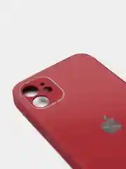 Багровый чехол для iPhone 11, 12, 13, 12 Pro Max, 12 Pro, силиконовый, со стеклянной панелью
