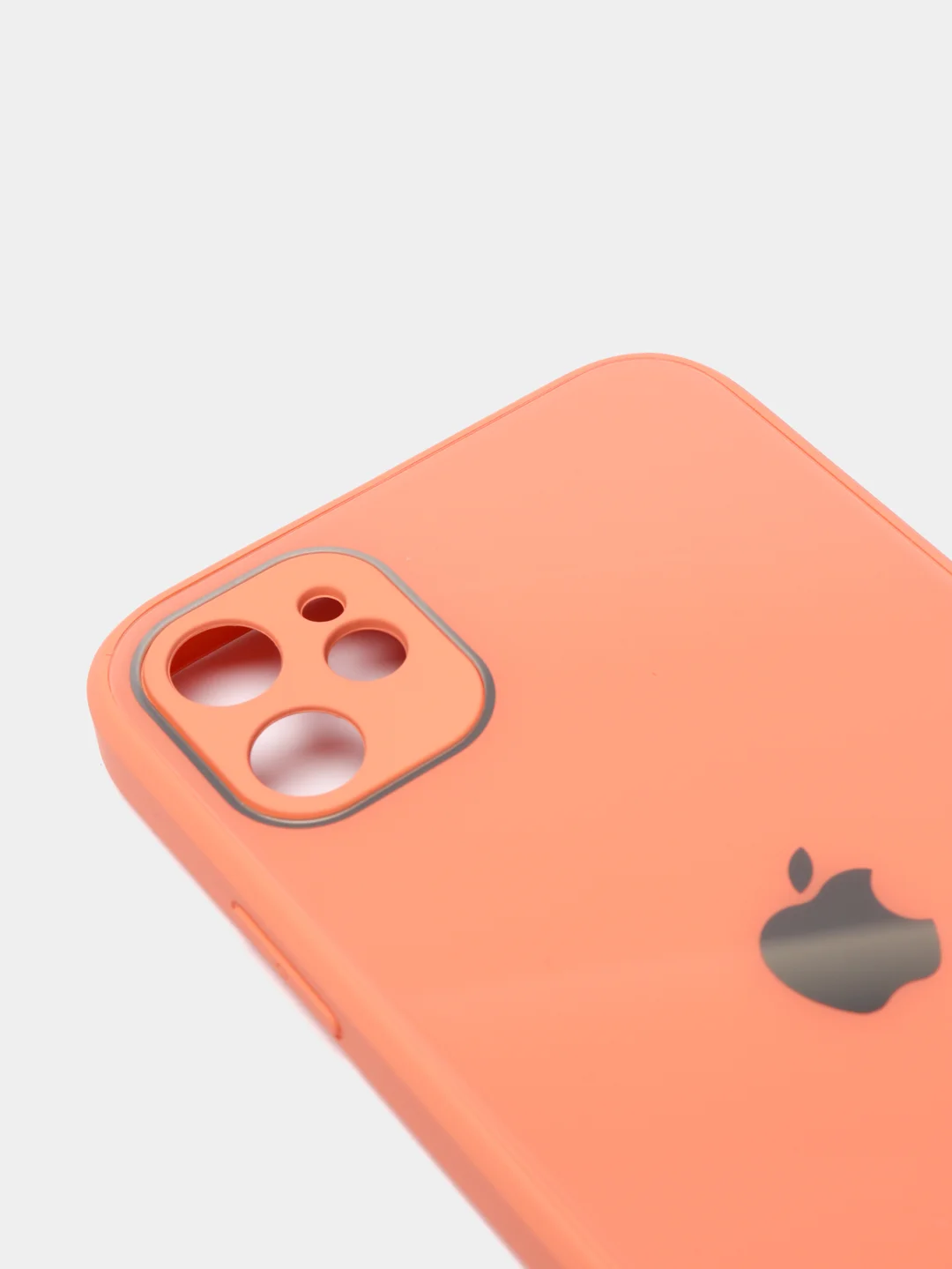 Оранжевый чехол для iPhone 11, 12, 13, 12 Pro Max, 12 Pro, силиконовый, со стеклянной панелью