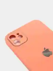 Оранжевый чехол для iPhone 11, 12, 13, 12 Pro Max, 12 Pro, силиконовый, со стеклянной панелью