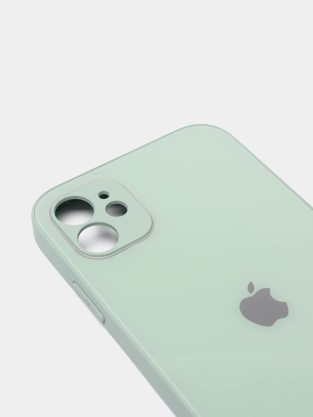 Мятный чехол для iPhone 11, 12, 13, 12 Pro Max, 12 Pro, силиконовый, со стеклянной панелью
