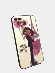 Белый защитный силиконовый чехол для iPhone 7 / 8, с девушкой