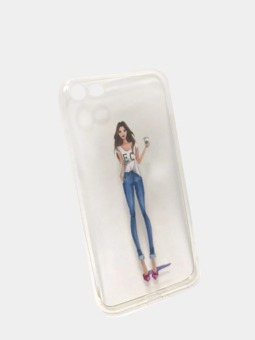 Прозрачный защитный силиконовый чехол для iPhone 7 / 8, с девушкой
