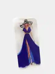 Синий защитный силиконовый чехол для iPhone 7 / 8, с девушкой