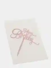 Розовый топпер для торта Happy Birthday