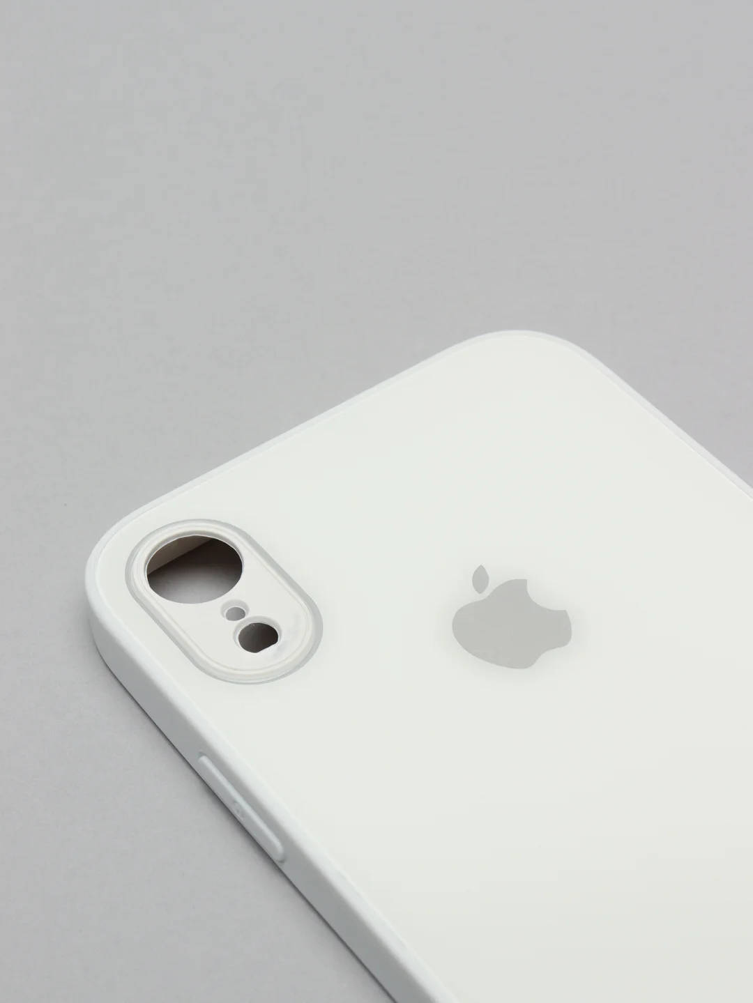 Белый чехол для iPhone 11, 12, 13, 12 Pro Max, 12 Pro, силиконовый, со стеклянной панелью