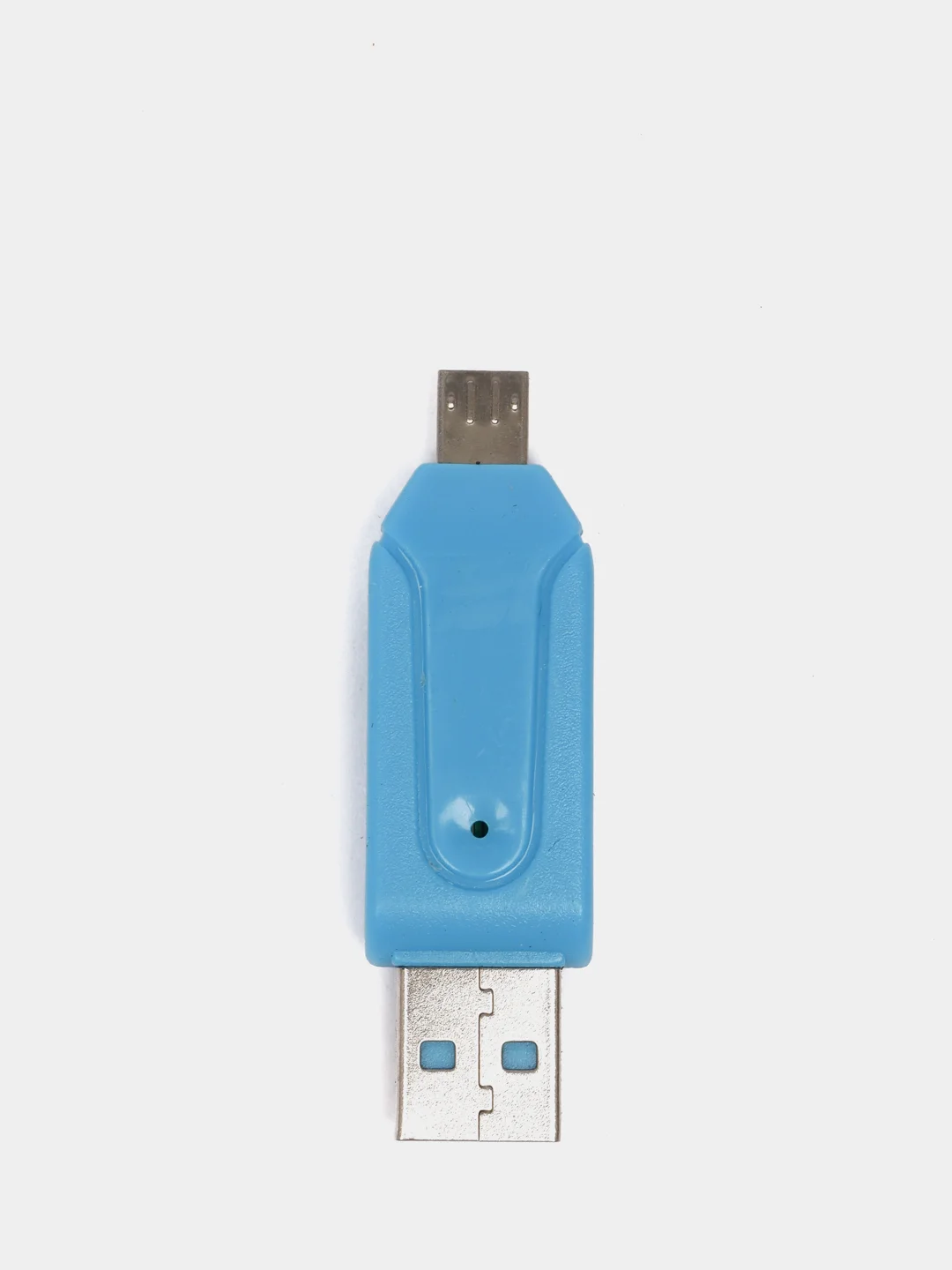 Синий картридер USB на Micro USB, SD-card, microSD, адаптер для телефона