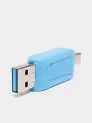 Синий картридер USB на Micro USB, SD-card, microSD, адаптер для телефона