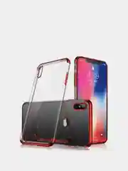 Красный чехол силиконовый прозрачный на iphone