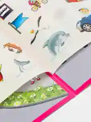 Голубой книга "Развивающие многоразовые наклейки". Наклейки детские
