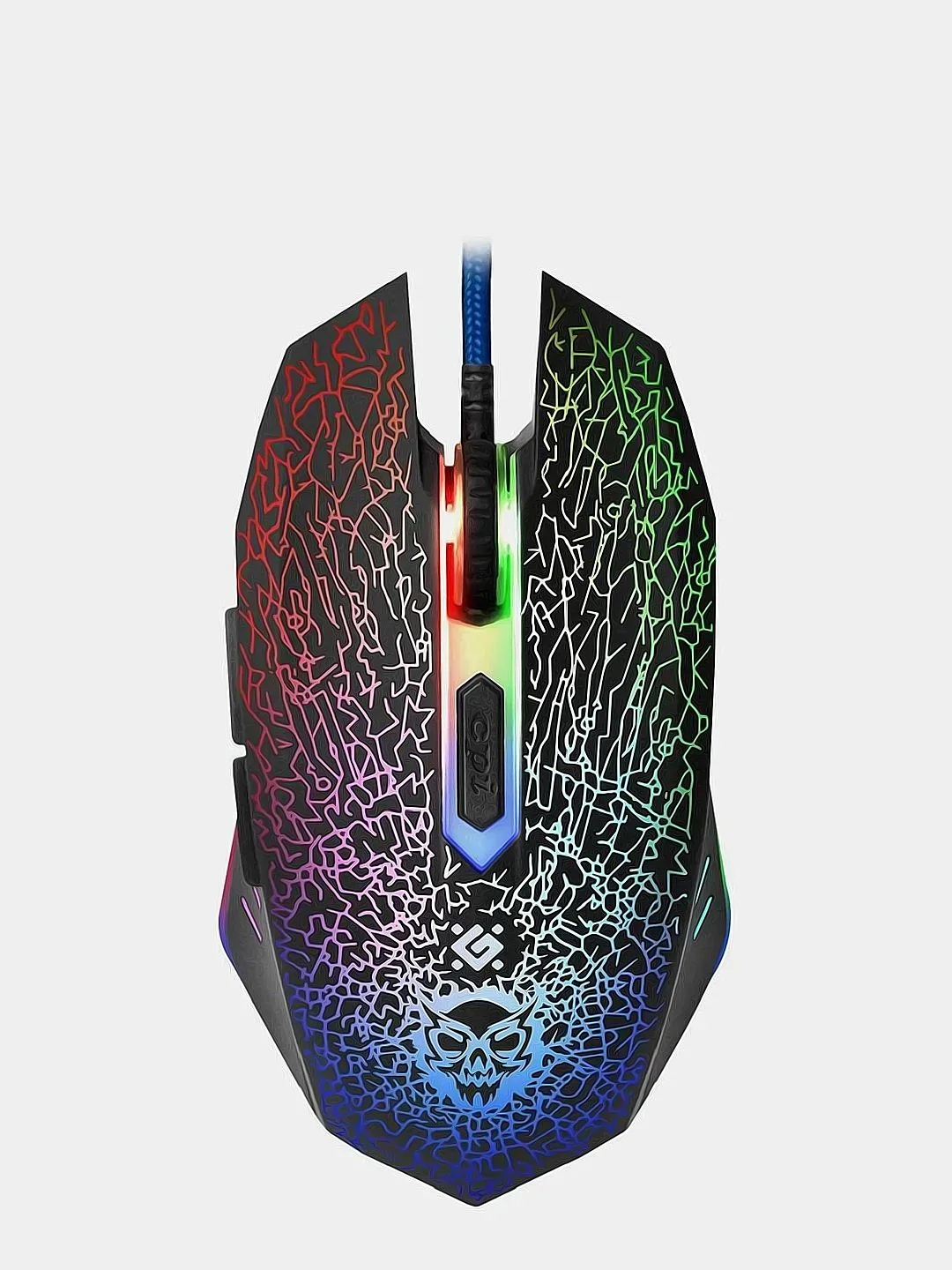 Игровая проводная мышь с подсветкой + коврик, Defender Shock GM-110L, 6 кнопок