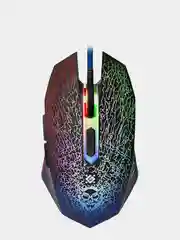 Игровая проводная мышь с подсветкой + коврик, Defender Shock GM-110L, 6 кнопок