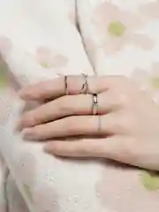 Серебряный набор колец 4шт/кольцо/