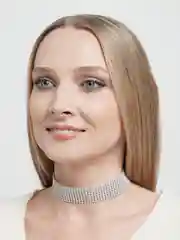 Серебряный чокер на шею со стразами