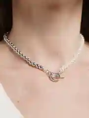 Серый ожерелье с жемчугом