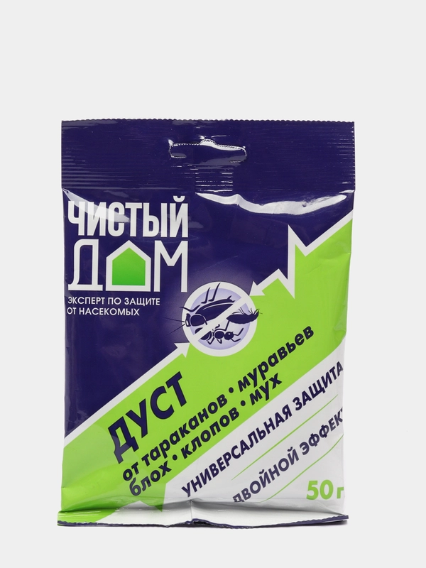 Дуст от тараканов, мух, клопов, муравьев, блох, 50 г
