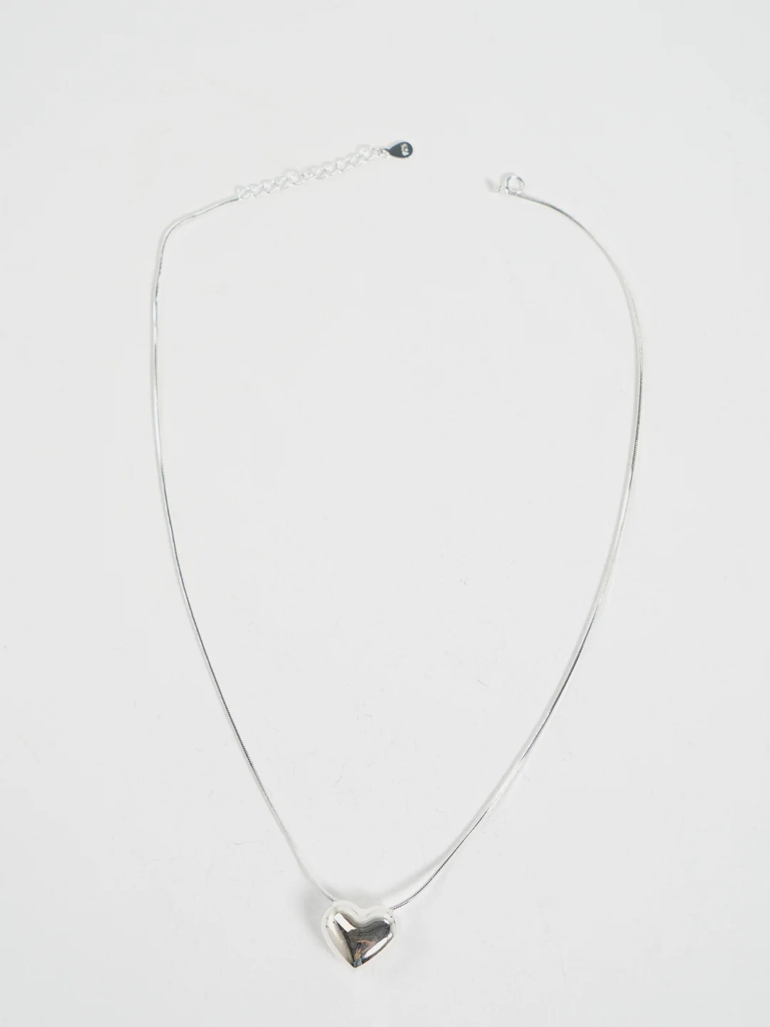 Серебряная цепочка с кулоном "Сердце", 925 проба серебра
