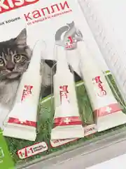 Капли на холку от насекомых для крупных кошек с 4 недель жизни, более 2 кг Ms.Kiss, 3 тубы